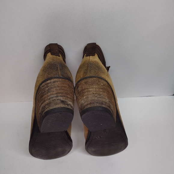 Clarks Collection Ankle Boots Women 8 M Brown Leather Block Heel 3 Strap 20701 - Picture 9 of 11